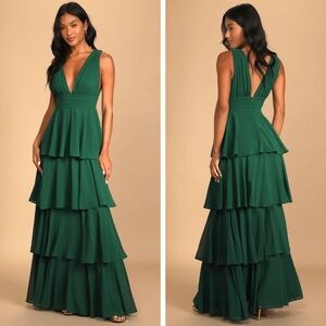Lulu's Emerald Green Maxi Dress
